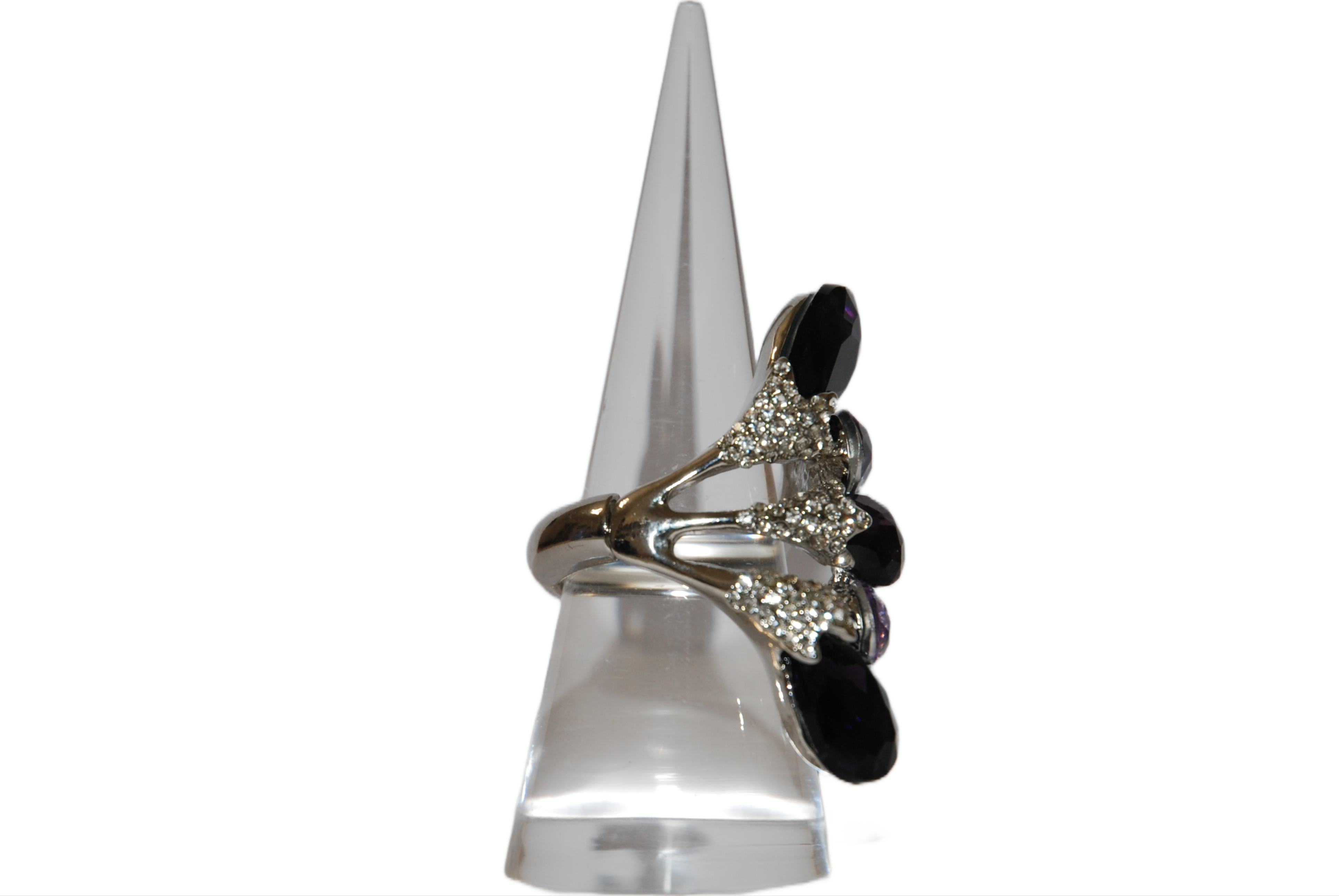 Anello Grappolo con Vetrini e Strass