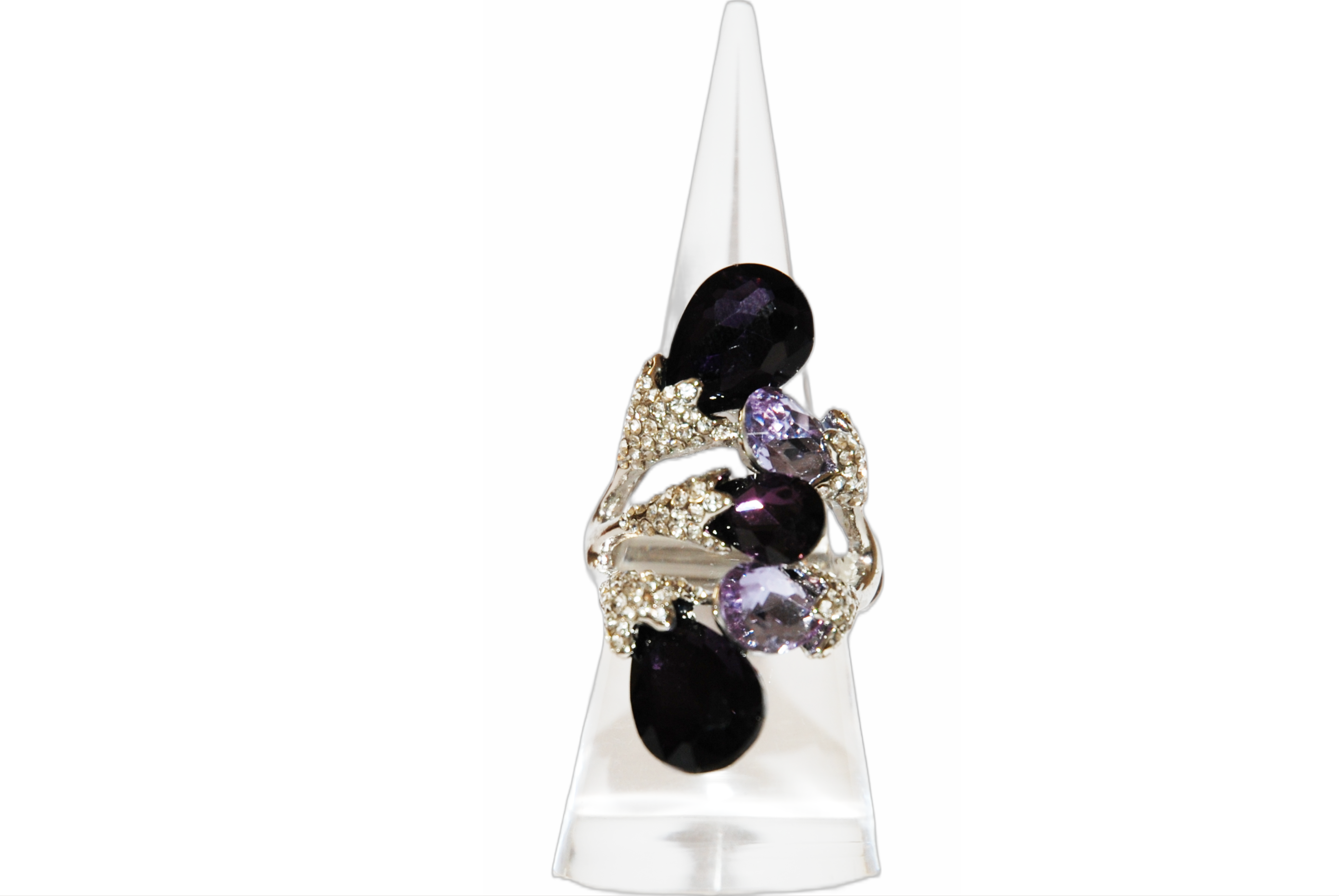 Anello Grappolo con Vetrini e Strass